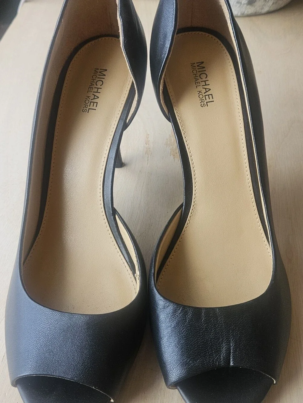 Michael Kors Classic Black Peep-Toe Women's Heels
